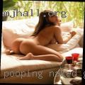 Pooping naked girls